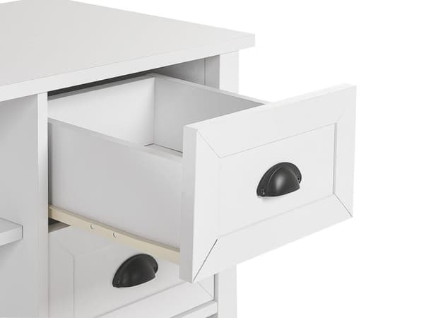 TV-Stander Hvid MDF op til 54ʺ Rustikke Skabsskuffer Hylder Kabelstyring Stue