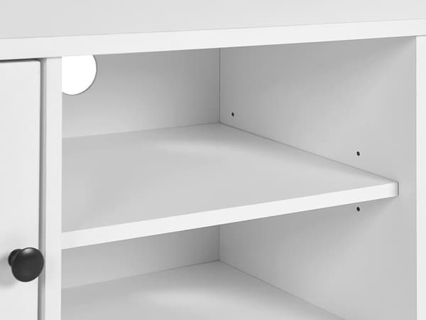 TV-Stander Hvid MDF op til 54ʺ Rustikke Skabsskuffer Hylder Kabelstyring Stue