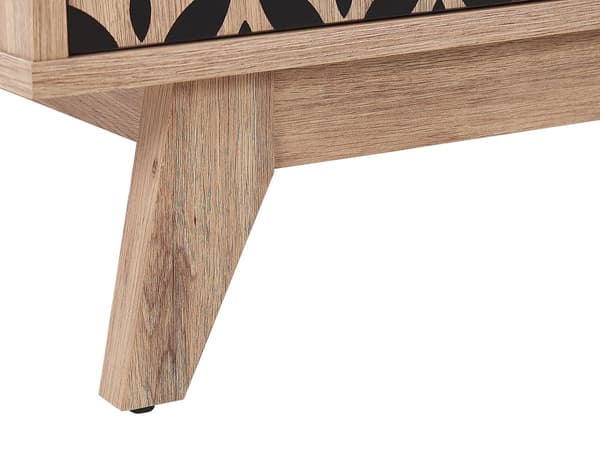 TV Bord Lyst Træ 140 x 40 x 45 cm Lav Fjernsynsbord med Skab Døre og Skuffer Opbevaring Tvbænk Stuen Tilbehør Tv Møbel med Kabelgennemføring