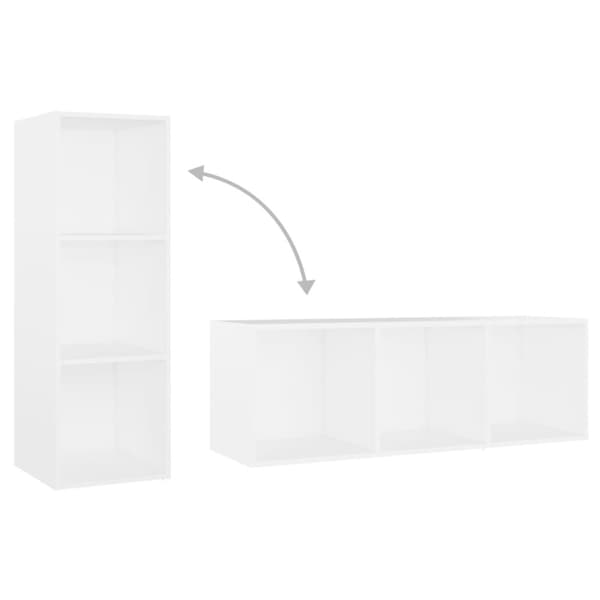vidaXL TV-skåp 3 delar vit 107x35x37 cm spånskiva