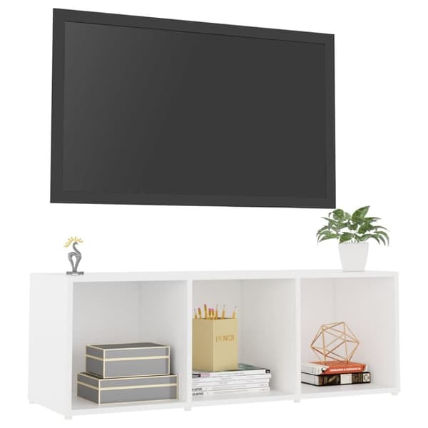 vidaXL TV-benk hvit 107x35x37 cm sponplate