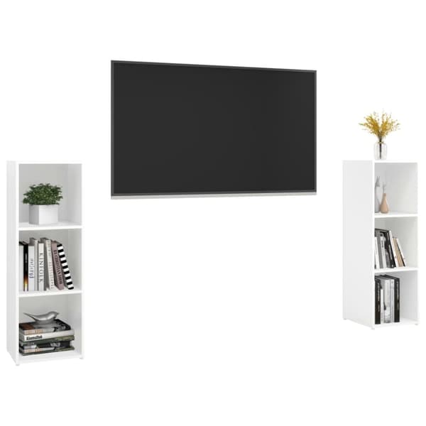 vidaXL tv-skabe 2 stk. 107x35x37 cm spånplade hvid