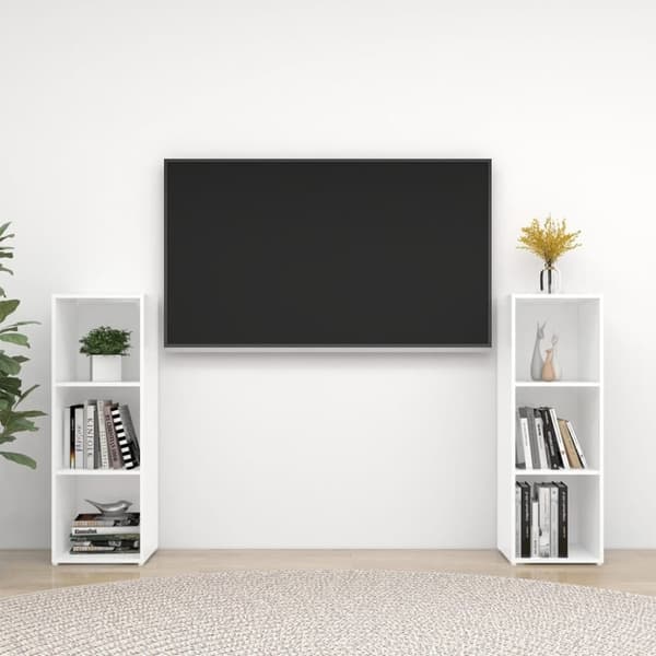 vidaXL tv-skabe 2 stk. 107x35x37 cm spånplade hvid