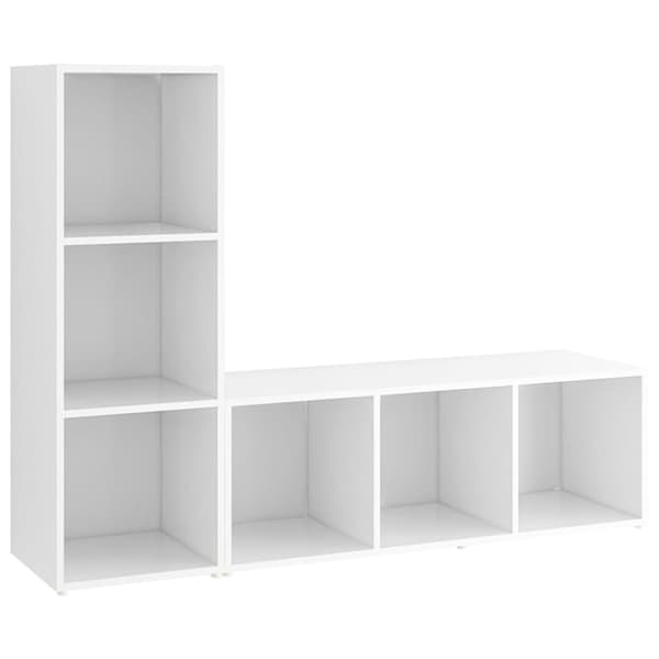 vidaXL TV-skåp 2 st vit 107x35x37 cm spånskiva