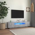 Miniatyrbillede 2 af 11: vidaXL tv-skab med LED-lys 160x35x40 cm betongrå