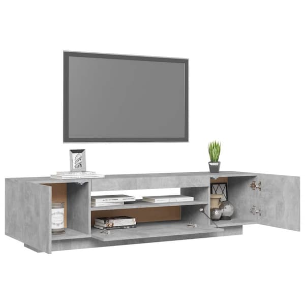 vidaXL TV-benk med LED-lys betonggrå 160x35x40 cm