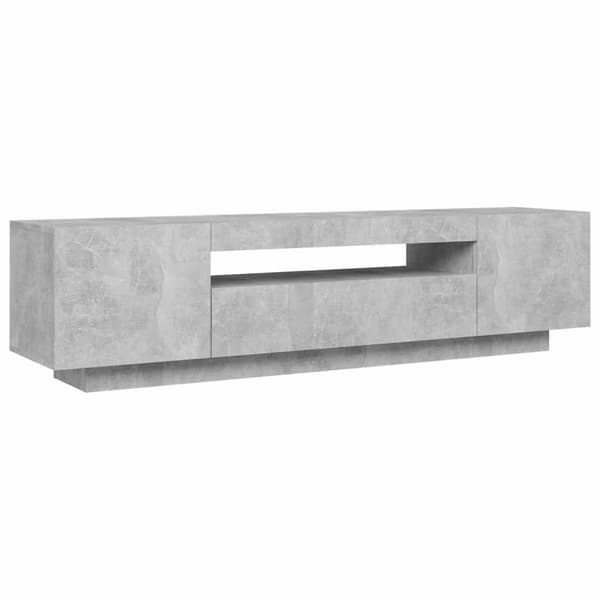 vidaXL TV-benk med LED-lys betonggrå 160x35x40 cm