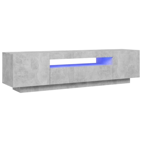vidaXL TV-bänk med LED-belysning betonggrå 160x35x40 cm