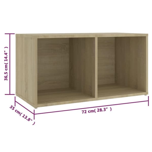 vidaXL tv-skabe 2 stk. 72x35x36,5 cm konstrueret træ sonoma-eg