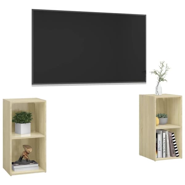 vidaXL tv-skabe 2 stk. 72x35x36,5 cm konstrueret træ sonoma-eg