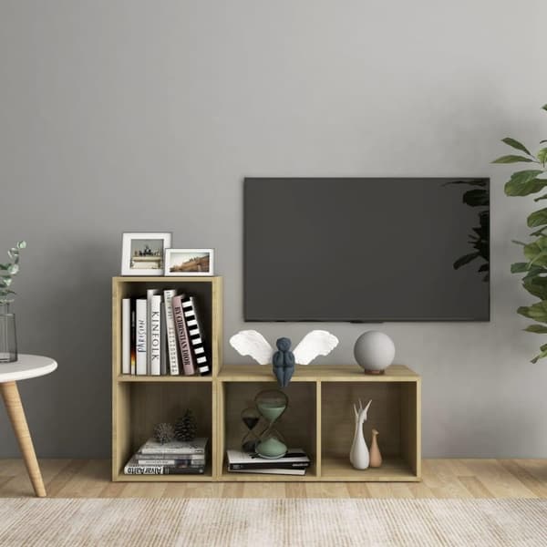 vidaXL TV-tasot 2 kpl Sonoma-tammi 72x35x36,5 cm lastulevy
