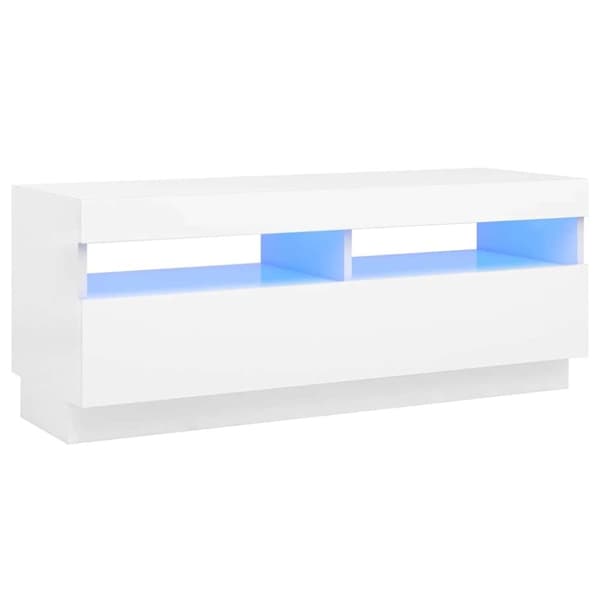 vidaXL TV-taso LED-valoilla valkoinen 100x35x40 cm