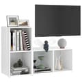 Miniatyrbilde 2 av 8: vidaXL TV-benker 2 stk hvit 72x35x36,5 cm sponplate