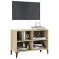 Miniatyrbilde 3 av 7: vidaXL TV-benk med metallben sonoma eik 69,5x30x50 cm