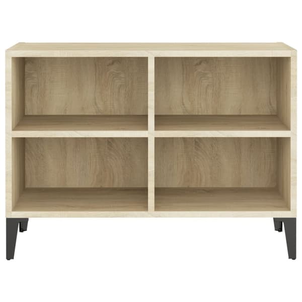vidaXL TV-benk med metallben sonoma eik 69,5x30x50 cm