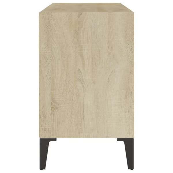 vidaXL TV-benk med metallben sonoma eik 69,5x30x50 cm