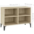 Miniatyrbilde 6 av 7: vidaXL TV-benk med metallben sonoma eik 69,5x30x50 cm