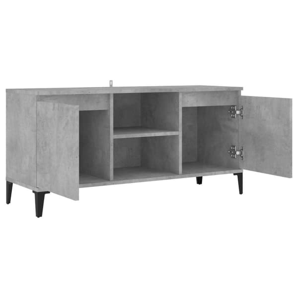vidaXL TV-benk med metallben betonggrå 103,5x35x50 cm
