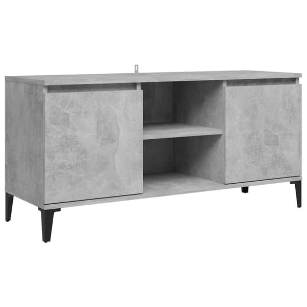 vidaXL TV-benk med metallben betonggrå 103,5x35x50 cm