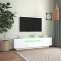 Miniatyrbild 6 av 11: vidaXL TV-bänk med LED-belysning vit 160x35x40 cm