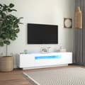 Miniatyrbild 2 av 11: vidaXL TV-bänk med LED-belysning vit 160x35x40 cm