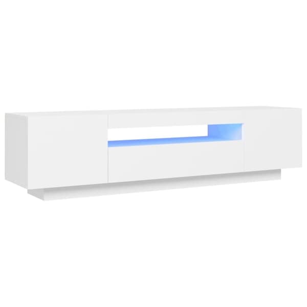 vidaXL tv-skab med LED-lys 160x35x40 cm hvid