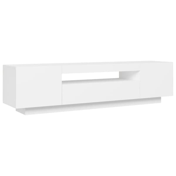 vidaXL tv-skab med LED-lys 160x35x40 cm hvid