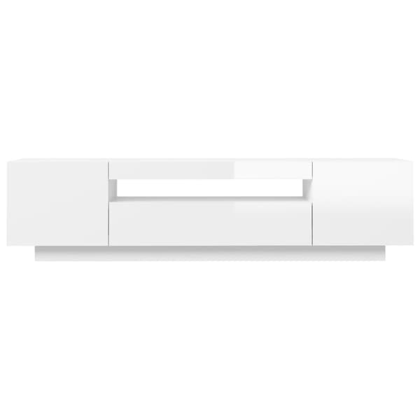 vidaXL TV-bänk med LED-belysning vit högglans 160x35x40 cm