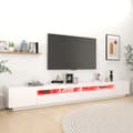 Miniatyrbild 4 av 11: vidaXL TV-bänk med LED-belysning vit 300x35x40 cm