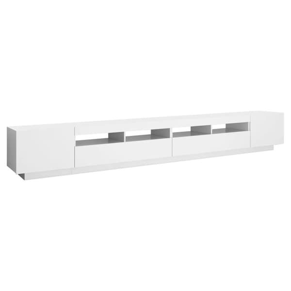 vidaXL TV-bänk med LED-belysning vit 300x35x40 cm