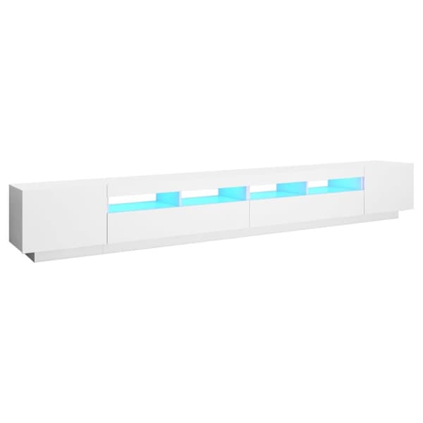 vidaXL TV-bänk med LED-belysning vit 300x35x40 cm