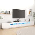 Miniatyrbild 1 av 11: vidaXL TV-bänk med LED-belysning vit 300x35x40 cm