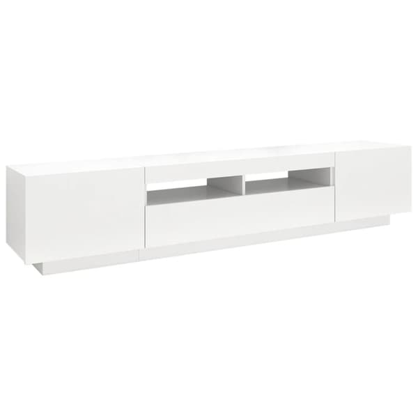 vidaXL TV-bänk med LED-belysning vit 200x35x40 cm