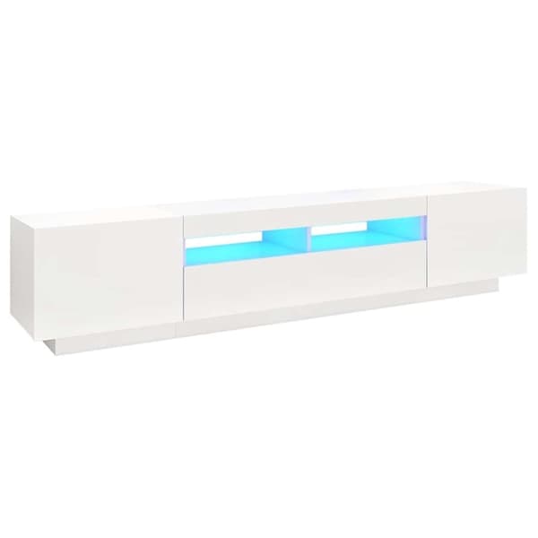 vidaXL TV-bänk med LED-belysning vit 200x35x40 cm