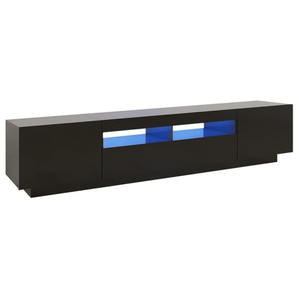 vidaXL tv-skab med LED-lys 200x35x40 cm sort