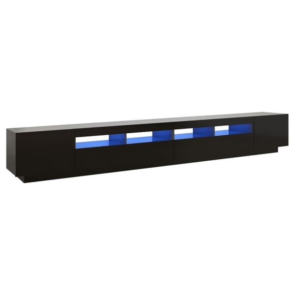 vidaXL TV-bänk med LED-belysning svart 300x35x40 cm