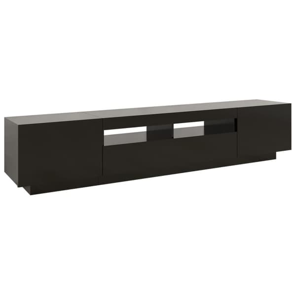 vidaXL TV-benk med LED-lys svart 200x35x40 cm