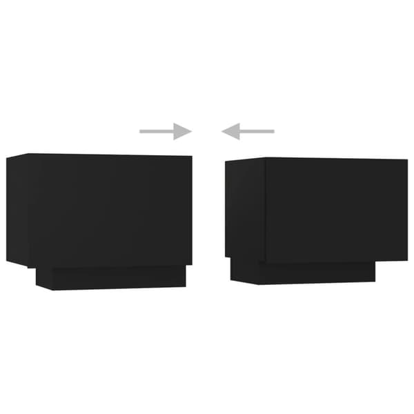 vidaXL TV-benk med LED-lys svart 200x35x40 cm