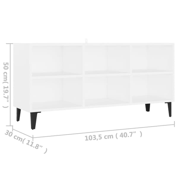 vidaXL tv-skab med metalben 103,5x30x50 cm hvid