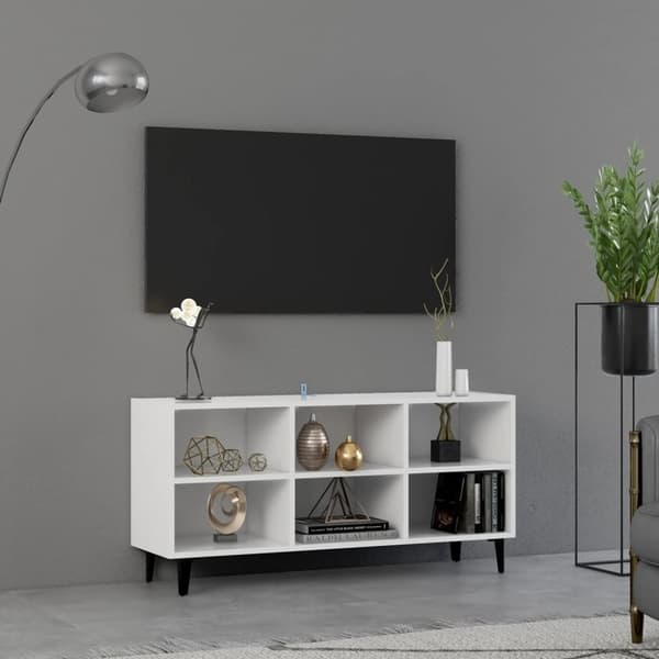 vidaXL tv-skab med metalben 103,5x30x50 cm hvid