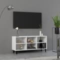 Miniatyrbillede 1 af 7: vidaXL tv-skab med metalben 103,5x30x50 cm hvid