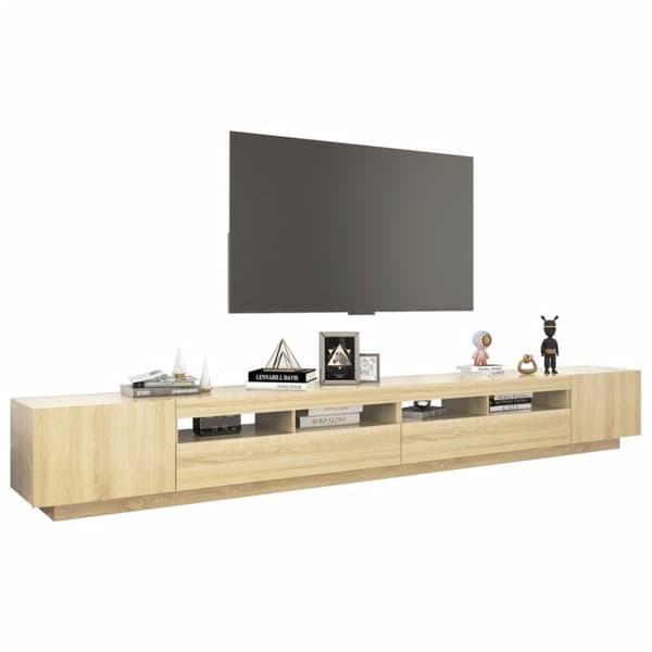vidaXL TV-taso LED-valoilla Sonoma-tammi 300x35x40 cm