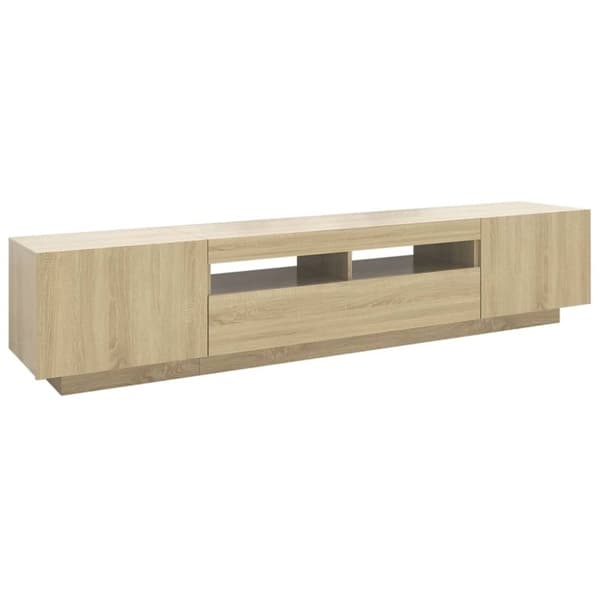 vidaXL TV-benk med LED-lys sonoma eik 200x35x40 cm