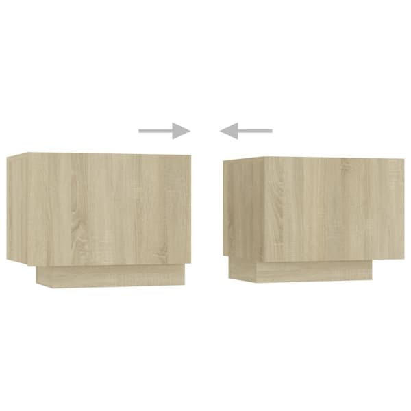 vidaXL TV-benk med LED-lys sonoma eik 200x35x40 cm
