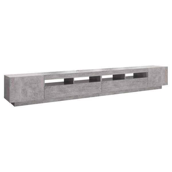vidaXL tv-skab med LED-lys 300x35x40 cm betongrå