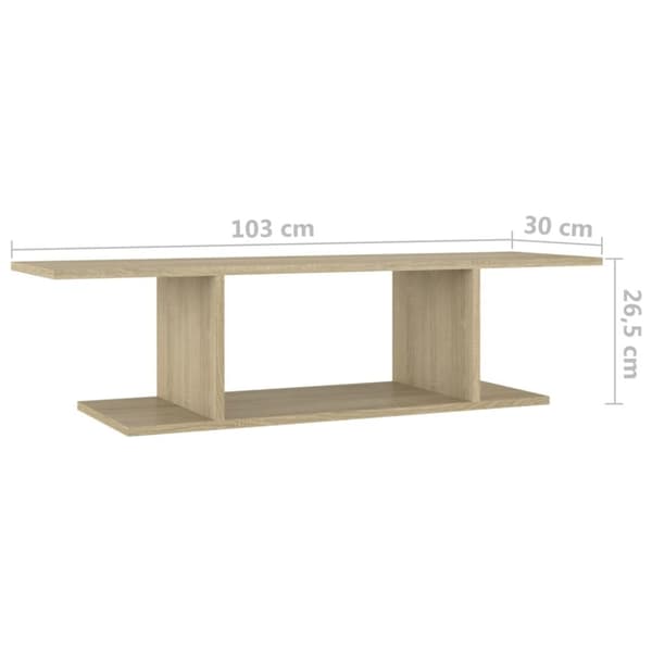 vidaXL Väggmonterat tv-skåp sonoma-ek 103x30x26,5 cm