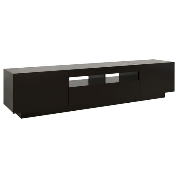 vidaXL TV-benk med LED-lys svart 180x35x40 cm