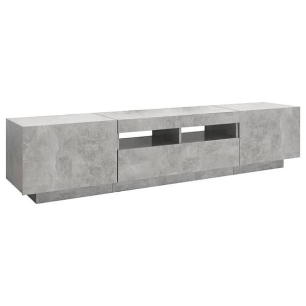 vidaXL tv-skab med LED-lys 180x35x40 cm betongrå