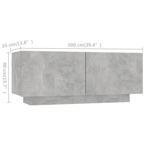 vidaXL tv-skab med LED-lys 180x35x40 cm betongrå