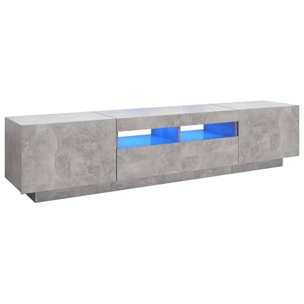 vidaXL tv-skab med LED-lys 180x35x40 cm betongrå